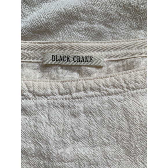 Black Crane Cream Textured Cotton Linen Maxi Dress - Picture 7 of 7